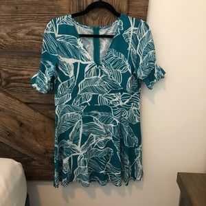 Large floral print dress